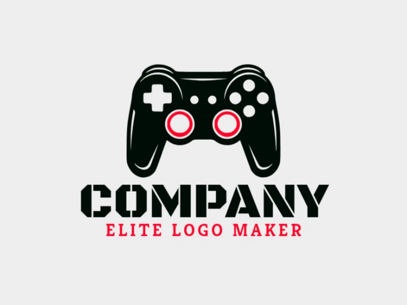 Emblema contemporâneo com um controle de video game, primorosamente trabalhado com uma estética elegante e estilo minimalista.