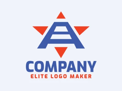 Logotipo  com a forma de uma escada combinado com uma estrela composto por um design criativo e estilo duplo sentido, todos os textos são customizáveis.