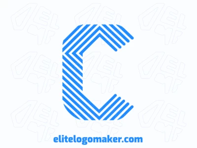 Logotipo personalizável listrado com a letra "C", projetado com listras alternadas para uma identidade visual dinâmica e personalizada.