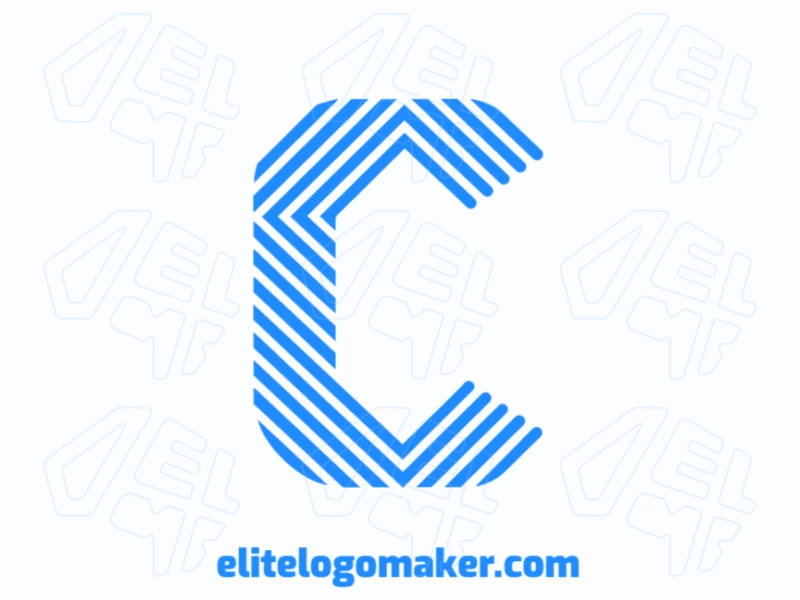 Logotipo personalizável listrado com a letra "C", projetado com listras alternadas para uma identidade visual dinâmica e personalizada.