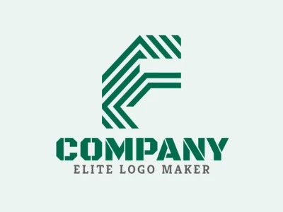 Um design de logotipo minimalista e elegante apresentando a letra 'F', incorporando simplicidade e crescimento com sua paleta de cores verde.