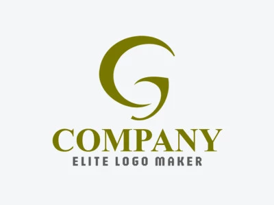 Um design de logotipo minimalista com a letra 'G', adequado para empresas, editável, em tons de verde.