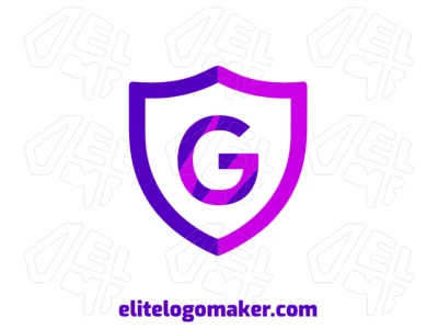 Um logotipo gerado com a letra 'G' dentro de um escudo medieval, projetado em estilo de letra inicial com linhas fortes e formas marcantes para um visual poderoso.