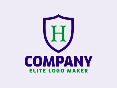 Um logotipo simples, mas impactante, com a letra 'h' integrada a um escudo, evocando confiança e confiabilidade para a identidade da sua marca.