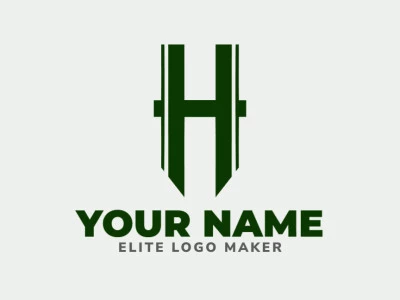 Um logotipo minimalista personalizável com a letra 'H' com espinhos, criando um design profissional e afiado com linhas limpas.