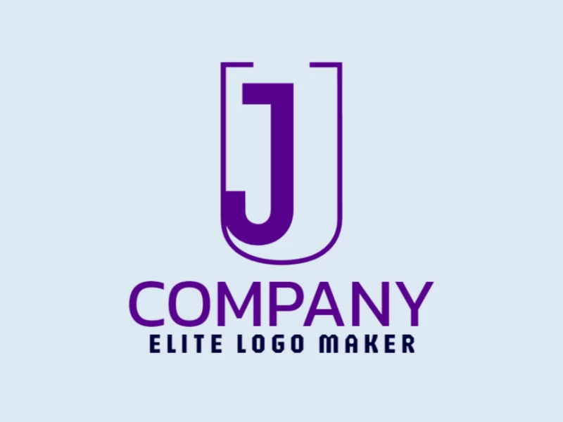 Um modelo de logotipo minimalista com a letra "J", oferecendo um design perfeito, atraente e bonito.