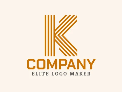 Um logotipo elegante com a letra 'K' composta por múltiplas linhas, projetado em amarelo escuro para um visual moderno e dinâmico.