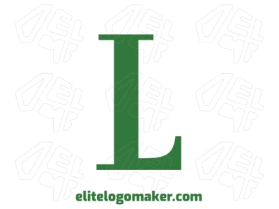Design de logotipo para business com letra "L" verde minimalista em estilo de letra inicial, unindo simplicidade e elegância para uma marca moderna.