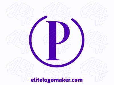 Logotipo vetorial com a letra "P" dentro de um círculo simples, projetado em um estilo minimalista para uma identidade visual limpa e profissional.