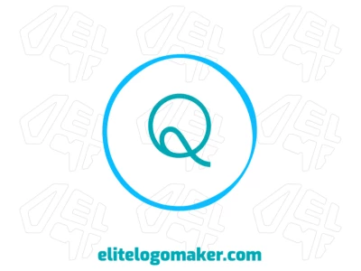 Logotipo minimalista e editável com a letra "Q" em um design fluido e abstrato para uma identidade visual elegante.