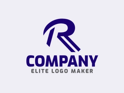 Um logotipo elegante e moderno com a letra 'R', perfeito para startups de tecnologia e negócios inovadores.