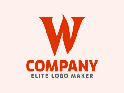 Um logotipo minimalista apresentando a letra 'W' em vermelho, apresentando um design elegante e moderno.