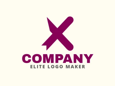 Um modelo de logotipo minimalista exibe a letra 'X' simples, oferecendo um design limpo e moderno com foco na clareza e no equilíbrio.