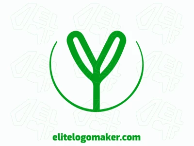 Um logo criativo para empresa com a letra 'Y' em formato de planta, em estilo abstrato, simbolizando crescimento e inovação.