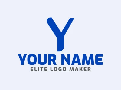 Um logotipo minimalista apresenta a letra 'Y' com detalhes simples, criando um logotipo criativo com um design limpo e moderno.