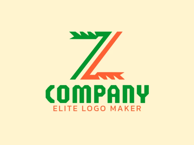 Um logotipo simples apresentando a letra 'Z' em verde e laranja, oferecendo um design limpo e vibrante.