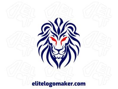 Logotipo único com a cabeça de leão em estilo tribal, combinando linhas fortes e padrões culturais para um design marcante e distinto.