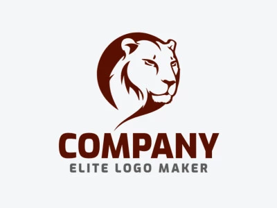 Um modelo de logotipo minimalista com uma leoa, oferecendo um design limpo e personalizável.