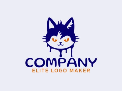 Logotipo ideal para diferentes negócios com a forma de um gato líquido , com design criativo e estilo minimalista.