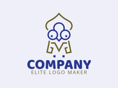 Logotipo  com a forma de um pássaro mágico composto por um design criativo e estilo monoline.