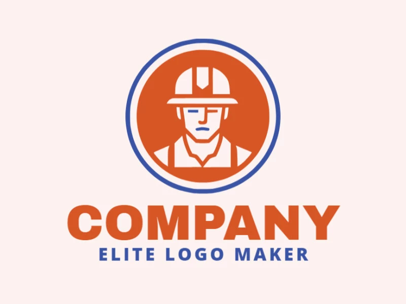 Logotipo memorável com a forma de um homem com estilo abstrato, e cores customizáveis.