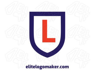 Design de logotipo personalizável com escudo medieval em estilo pictórico combinado com a letra "L", criando uma identidade visual forte e única.