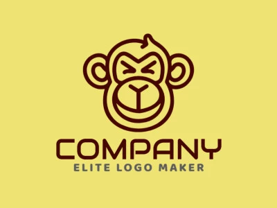 Um logotipo vetorial refinado com uma excelente ilustração monolinear de um macaco, capturando simplicidade e sofisticação.