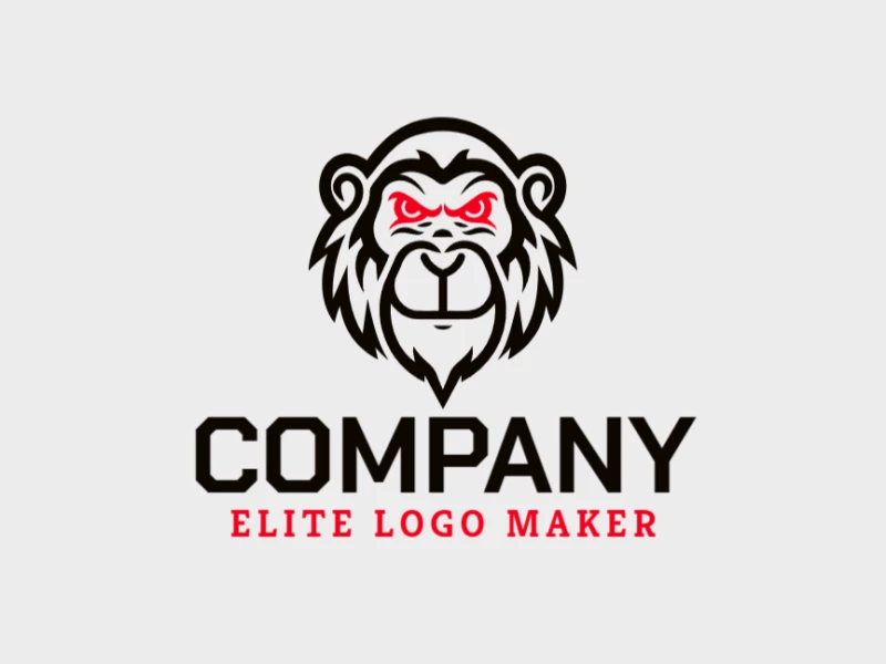 Um design de logotipo atraente e simétrico com uma cabeça de macaco, perfeitamente apropriado para marcas modernas e criativas.