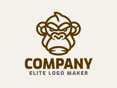 Um logo criativo em vetor apresentando a cabeça de um macaco, projetado para aplicações versáteis e com propósito.