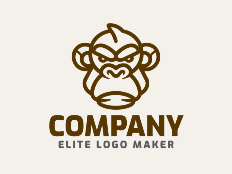 Um logo criativo em vetor apresentando a cabeça de um macaco, projetado para aplicações versáteis e com propósito.