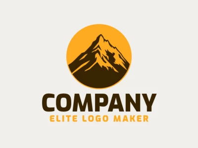 Logotipo memorável com a forma de uma montanha com estilo simples, e cores customizáveis.