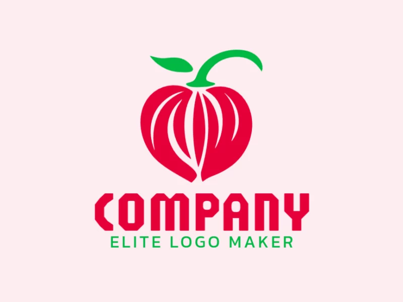 Logotipo de destaque com a forma de uma pimenta natural com design diferenciado e estilo simples.