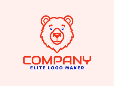 Um design de logotipo apropriado com a cabeça de um urso laranja em estilo mascote, perfeito para branding dinâmico e envolvente.