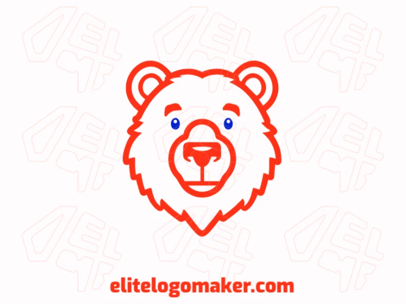 Cabeça De Urso Laranja Criador De Logotipo Ideal Um design de logotipo apropriado com a cabeça de um urso laranja em estilo mascote, perfeito para branding dinâmico e envolvente.