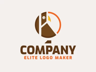 Logotipo memorável com a forma de uma coruja com estilo circular, e cores customizáveis.