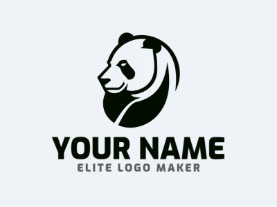 Um logotipo de mascote elegante com um panda em um design refinado e estiloso.