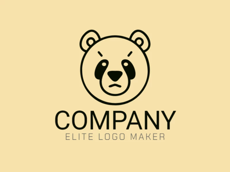 Uma ideia de logotipo minimalista com uma graciosa cabeça de urso panda, adequada para vários fins de branding.