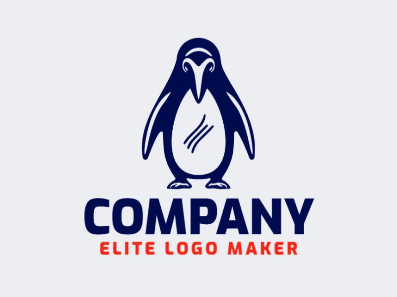 Logotipo profissional com a forma de um pinguim com design criativo e estilo criativo.