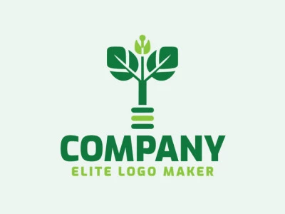 Logotipo customizável com a forma de uma planta com design criativo e estilo abstrato.