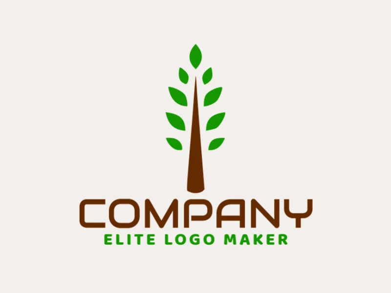 Logotipo adaptável com a forma de uma planta com estilo minimalista, as cores utilizadas foi marrom escuro e verde escuro.