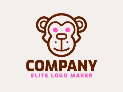 Um logotipo abstrato apresenta uma cabeça de macaco dinâmica e brincalhona, usando formas vibrantes para criar uma visualização perfeita e envolvente.