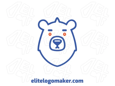 Logo design com cabeça de urso polar em estilo minimalista e linhas finas, criando um símbolo limpo e moderno para qualquer marca.