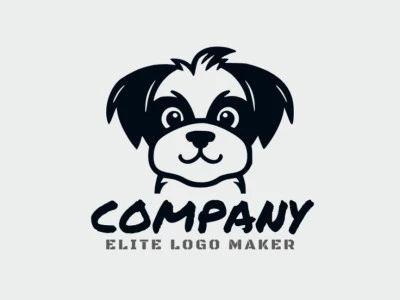 Logotipo com design criativo formando um cachorrinho com estilo abstrato e cores customizáveis.