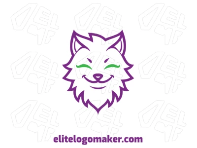 Logotipo minimalista de gato roxo, ideal para negócios que valorizam simplicidade e design moderno.