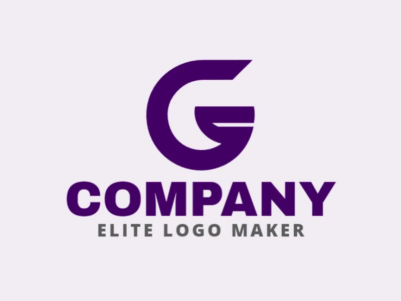 Um logotipo minimalista com a letra 'G' em roxo, oferecendo uma representação elegante e clara, adequada para uma identidade de marca moderna e versátil.