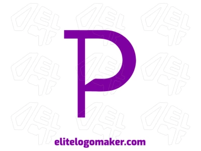 Logotipo original e minimalista com a letra "P" roxa em um design limpo e elegante para um visual profissional.