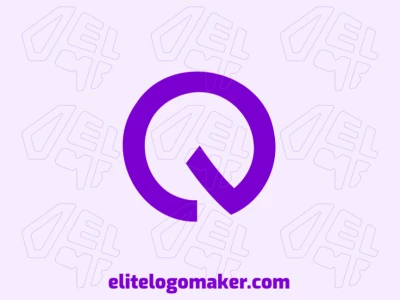 Um logotipo dinâmico e editável com a letra inicial 'Q' em roxo vibrante, projetado com uma estética arrojada e moderna.