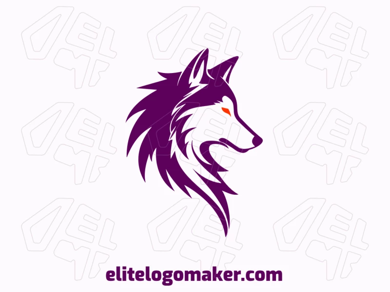 Um logotipo de mascote de lobo roxo projetado para gerar impacto, criado com um quick logo maker para uma identidade ousada e memorável.