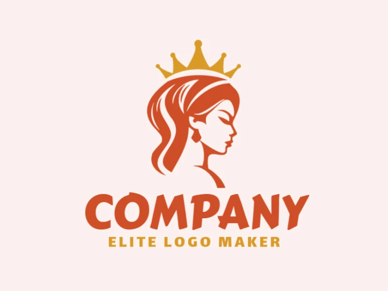 Crie um logotipo memorável para sua empresa com a forma de uma rainha com estilo abstrato e design criativo.