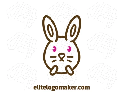 Um logotipo criativo com a cabeça de coelho e elementos de design inovadores, ideal para uma identidade de marca única e atraente.